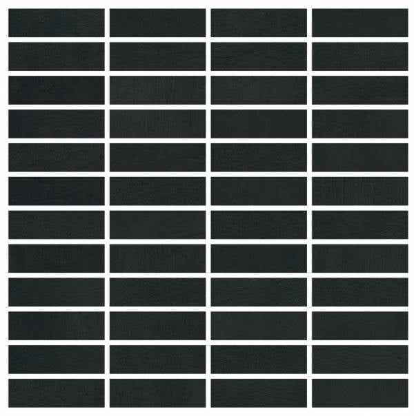 landmark 9mm vision color star black straight stack 1x3 mosaic 12x12x9mm matte rectified porcelain tile distributed by surface group international