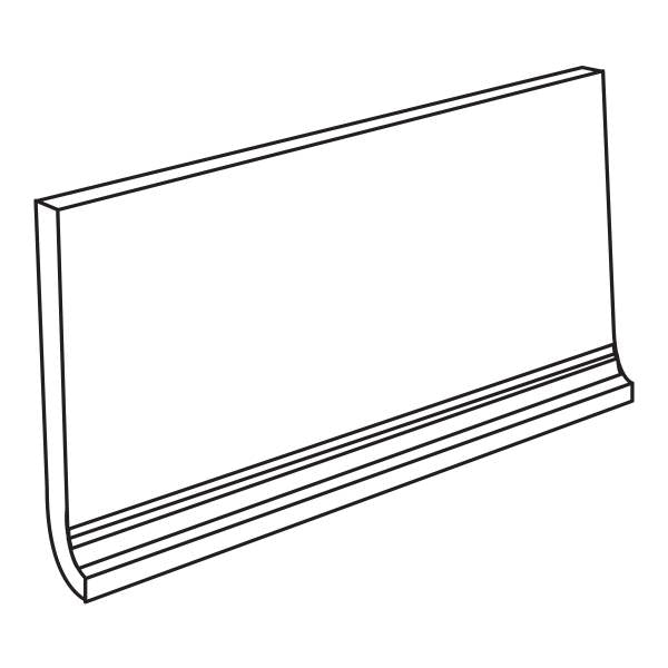 ATTITUDE: Light White Cove Base Paving Accessory (6"x12"x9mm | matte)