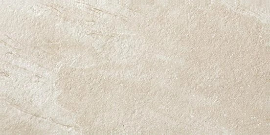 Ivory porcelain tile with rustic limestone texture, warm beige tones, and subtle veining for organic-modern elegance.