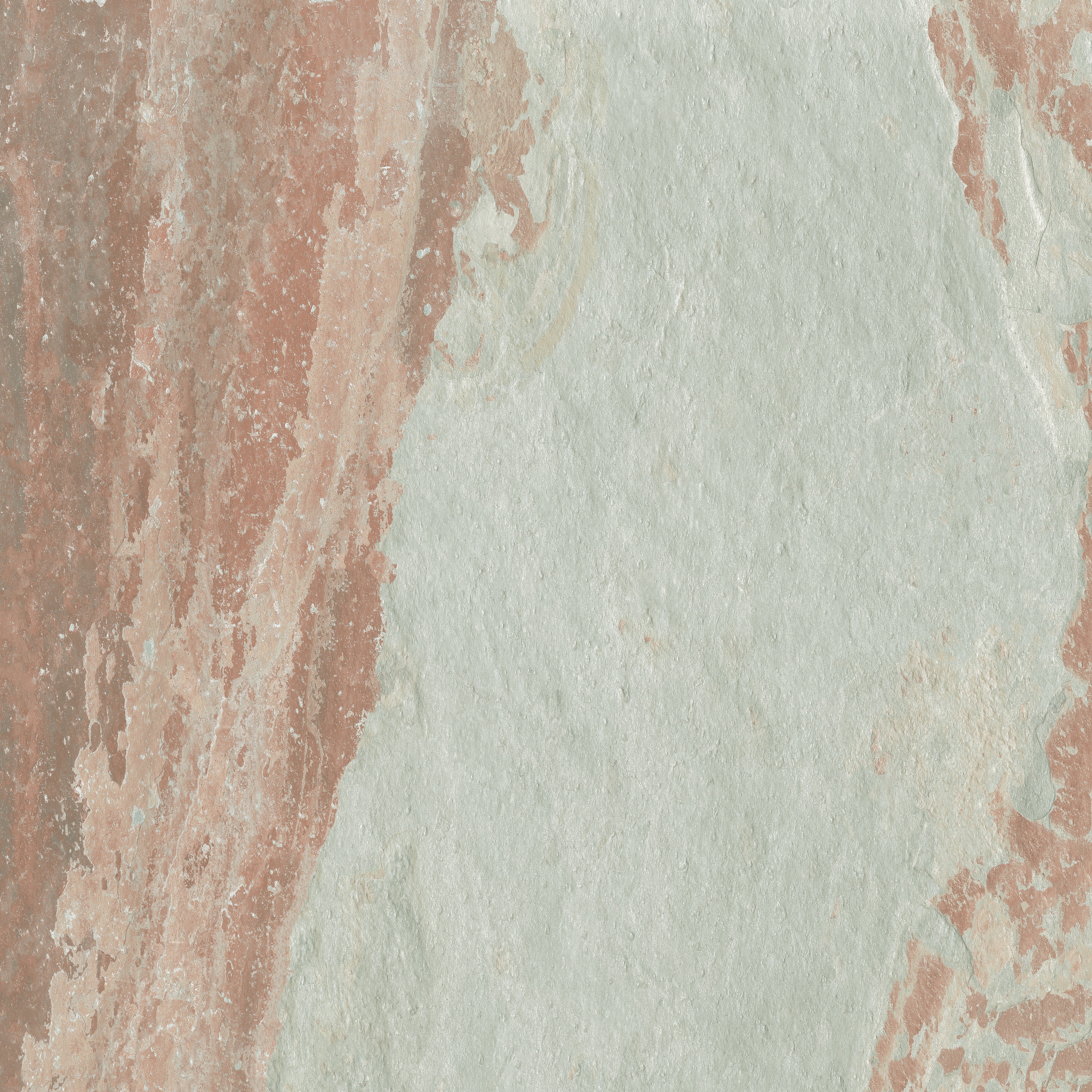 Elegant matte porcelain paving tiles in warm brown and white, mimicking natural flagstone with a refined, slip-resistant texture.