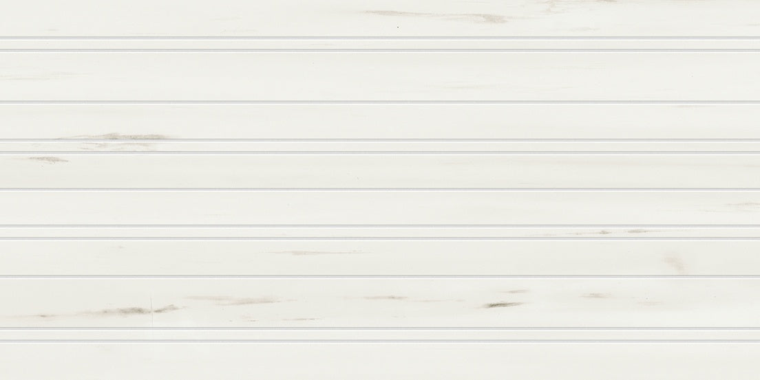 Elegant matte white porcelain tile with delicate dolomite-inspired veins, refined stripes, and a serene, timeless aesthetic.