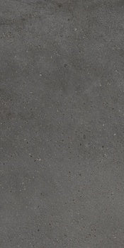 Dark grey porcelain tile with a matte concrete finish, evoking sleek urban strength and minimalist earthy sophistication.
