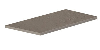 Matte dark beige porcelain paving with a sleek, earthy texture and polished edges for refined outdoor terraces.