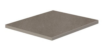 Square matte porcelain border in dark beige with polished edges, evoking minimalist strength and earthy sophistication for modern landscapes.