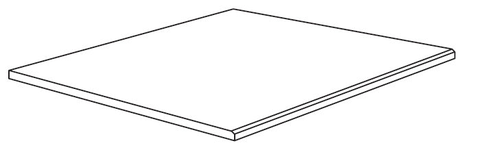 Matte beige porcelain border with polished edges, evoking sleek urban minimalism and earthy sedimentary rock textures.