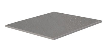 Square matte gray porcelain border with polished edges, evoking sleek urban minimalism and earthy sedimentary rock textures.