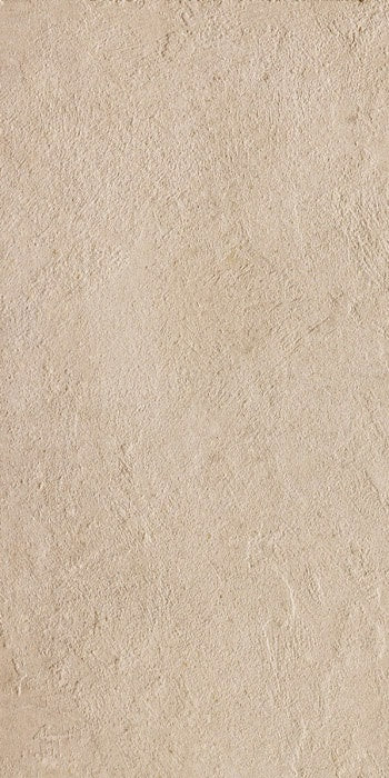 Rectified beige porcelain tile with a soft matte concrete finish, embodying urban minimalism and brutalist elegance through warm, monolithic simplicity.