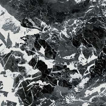 Black marble-look porcelain tile with dramatic veins, semi-gloss finish, and refined opulence for luxurious contemporary interiors.
