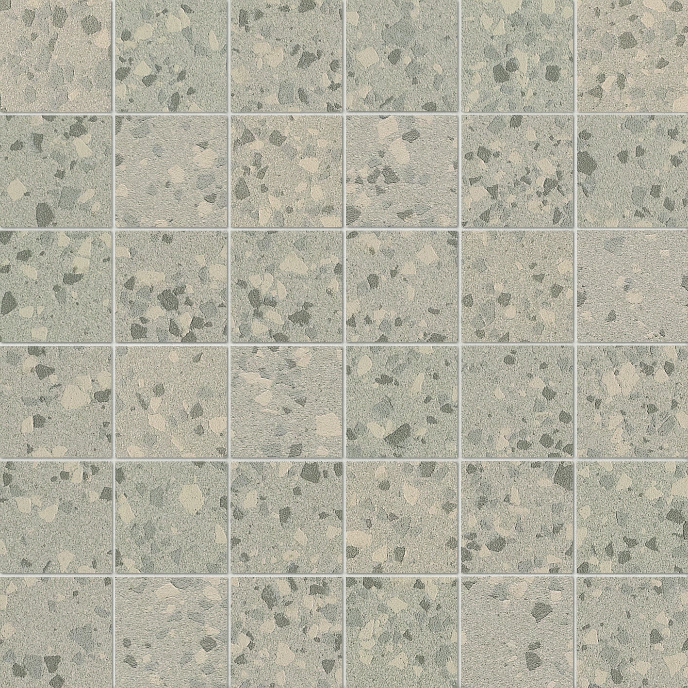 Matte beige terrazzo mosaic with medium-grain texture, exuding warm elegance and timeless sophistication in rectified porcelain.