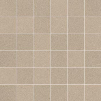 Beige terrazzo mosaic with small grains, matte texture, and refined interlocking squares for warm, timeless elegance.