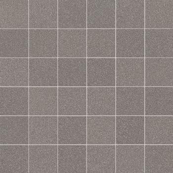 Interlocking square mosaic tiles in warm gray terrazzo with fine aggregate, exuding timeless sophistication and artisanal elegance.