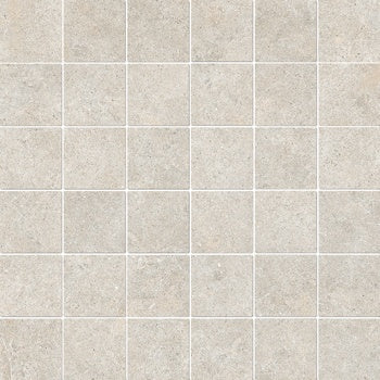 Elegant matte white porcelain mosaic with a serene stone-like texture, arranged in a clean straight-stack pattern for minimalist sophistication.