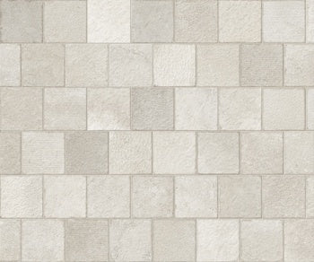 Textured white porcelain cobblestone tile with rustic charm, evoking timeless elegance for sophisticated outdoor landscapes.