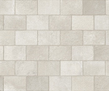 Textured white porcelain cobblestone paving tile with a matte sedimentary stone look for elegant outdoor landscapes.