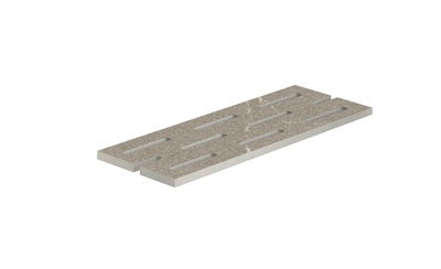 Elegant greige porcelain pool grille with a matte, textured stone-inspired surface, radiating natural sophistication and urban warmth.