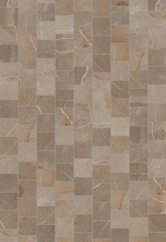 Textured greige porcelain cobblestone tile with rustic limestone charm, matte finish for elegant outdoor paving.