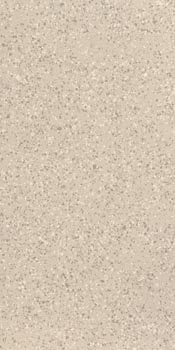Luxurious almond-beige terrazzo porcelain tile with medium-grain texture, warm elegance, and a restorable glossy finish.