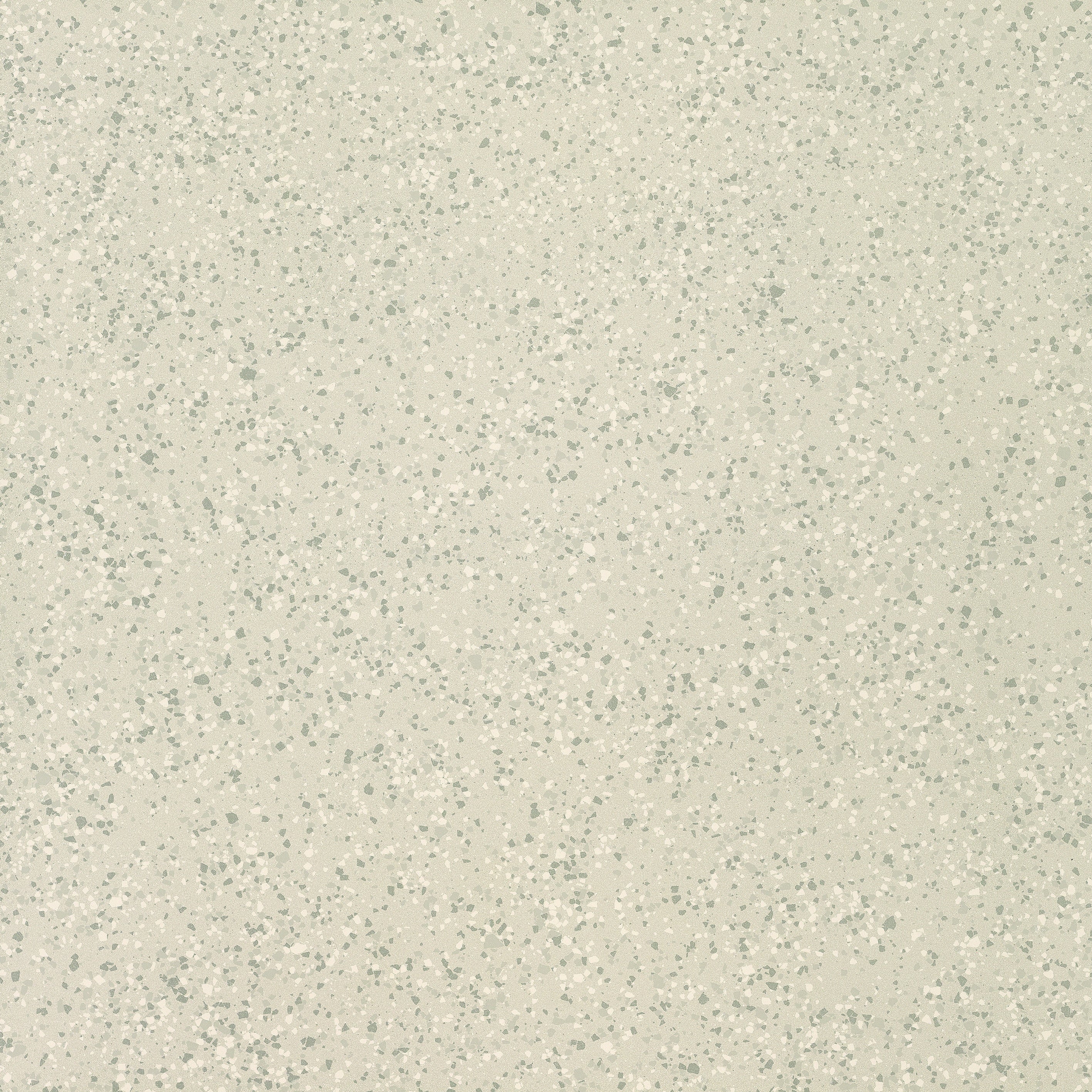 Bush-hammered white terrazzo porcelain tile with medium grain, matte rustic texture, and timeless industrial elegance.