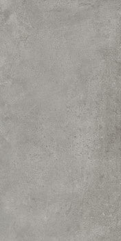 Matte gray porcelain tile with a softly textured concrete finish and refined rectified edges, exuding modern industrial elegance.