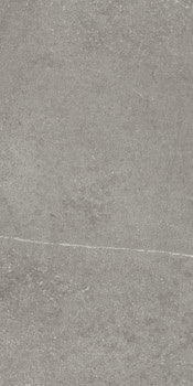 Matte gray porcelain tile with a softly textured concrete aesthetic, refined rectified edges, and understated modern elegance.