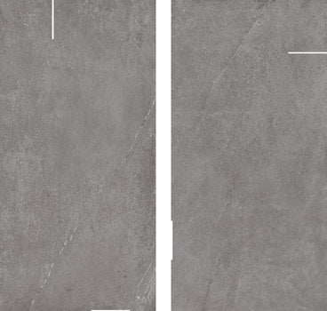 Matte gray porcelain tile with a subtle 3D texture, evoking contemporary elegance and understated luxury in a soft rectangular form.