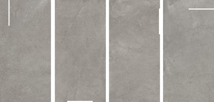 Matte silver-gray porcelain tile with a contemporary 3D Deco texture, evoking understated luxury and tactile depth.