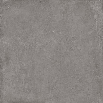 Large-format matte gray porcelain tile with a refined concrete aesthetic and subtle texture, offering understated urban elegance.