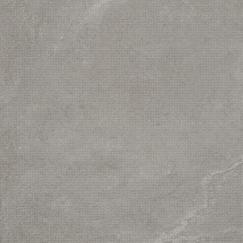 Matte silver porcelain tile with subtle punched dots, offering a contemporary deco aesthetic in soft gray tones.