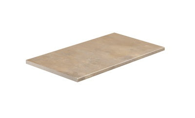 A textured terracotta-inspired porcelain paving tile with warm earthy tones and a matte, slip-resistant finish, exuding rustic elegance.