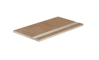 Handcrafted terracotta-inspired porcelain pool edge with a warm Tuscan patina, textured matte finish, and polished edges for refined outdoor elegance.