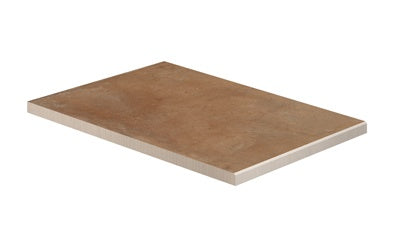 Handcrafted matte terracotta border tile with rustic Tuscan charm, textured for natural elegance in outdoor luxury spaces.