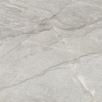 Rectified matte porcelain tile in primordial quartzite gray, exuding serene depth for intimate contemporary spaces.