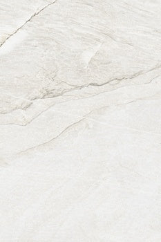 Matte white porcelain paving tile with primordial quartzite texture, exuding serene depth for harmonious outdoor and indoor spaces.