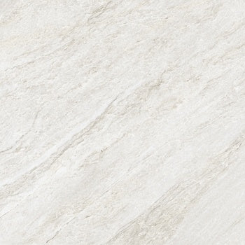 Matte white porcelain tile with primordial quartzite essence, radiating serene depth for intimate, harmonious spaces.