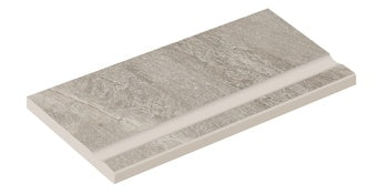 Matte dark beige porcelain pool edge with primordial quartzite texture, radiating serene warmth and minimalist harmony.