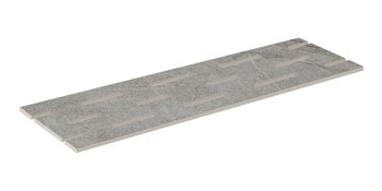 Dark gray porcelain pool grille with a matte, primordial quartzite texture, exuding serene depth and minimalist harmony.