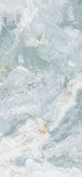 Luxurious blue onyx porcelain tile with refined veining and semi-gloss finish, evoking timeless elegance and artistic depth.