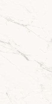 Luxurious porcelain wall tile with Breccia Capraia marble veining in soft white, semi-matte finish, embodying timeless elegance and refined artistry.
