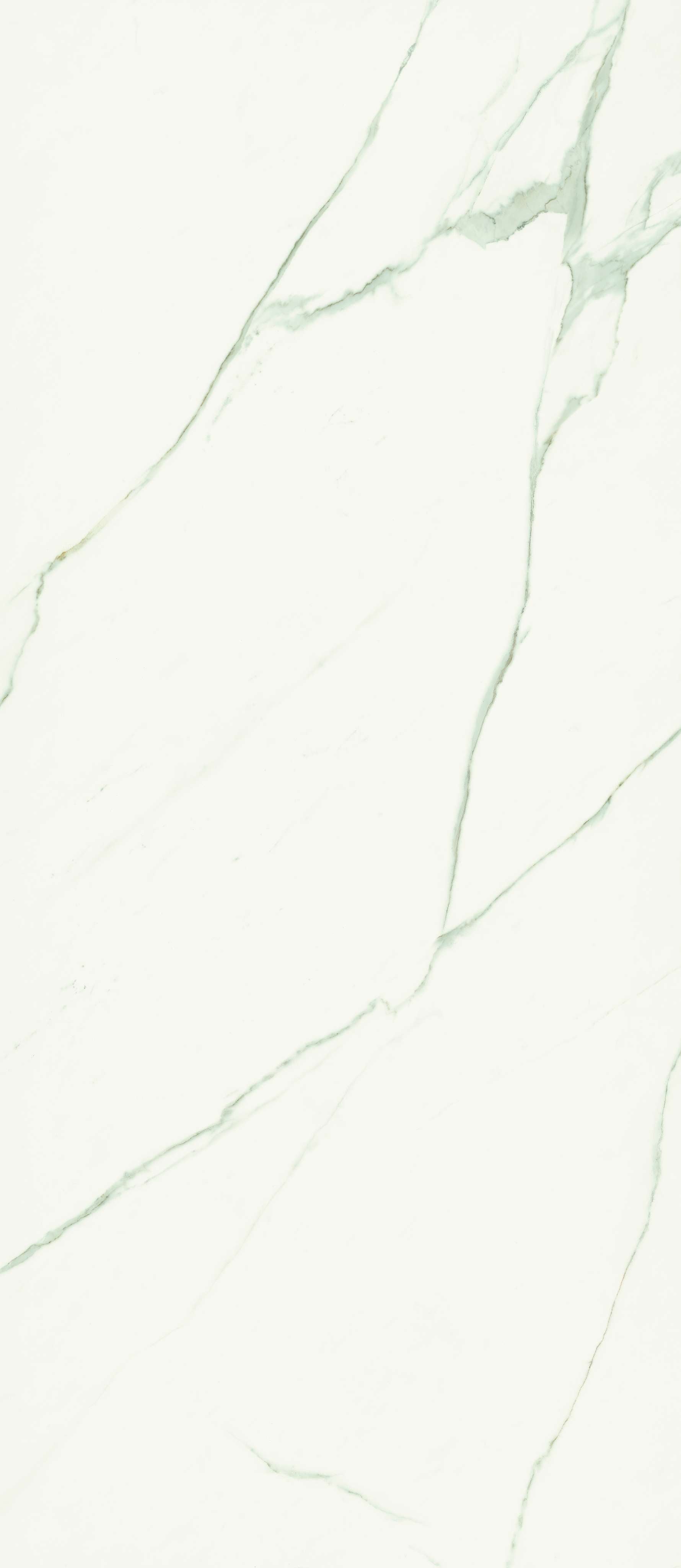 AESTHETICA: Statuario Extra White Marble Rectangle Flat Wall Porcelain Field Tile (47 1/4"x109 7/16"x6.5mm | semi matte)