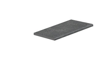 Dark gray porcelain terrace tile with a matte 3D texture and polished edge, exuding playful sophistication for vibrant outdoor spaces.