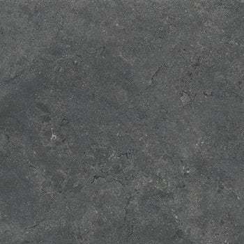 Dark gray porcelain tile with a textured matte finish, evoking natural stone in a bold, playful square format for eclectic modern spaces.