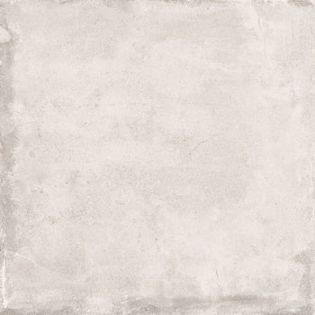 Matte white porcelain tile with warm earthy tones, embodying timeless elegance and handcrafted charm in a refined contemporary square.