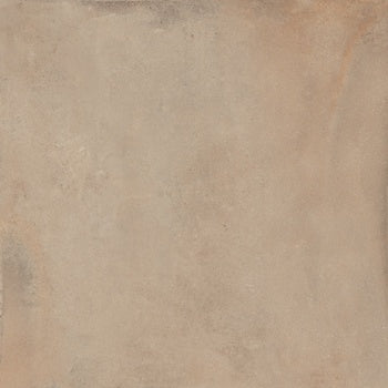 Large-format terracotta porcelain tile with a warm, oxidized matte finish, evoking handcrafted Tuscan elegance and earthy sophistication.