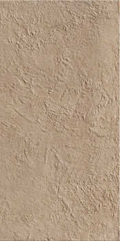 Handcrafted terracotta porcelain tile with warm, oxidized earth tones and a rustic bush-hammered texture for timeless elegance.
