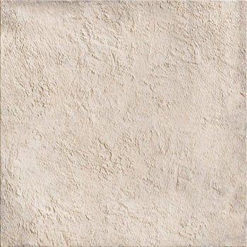 Bush-hammered porcelain tile in warm almond beige with rustic matte texture, evoking handcrafted terracotta charm and timeless earthy elegance.