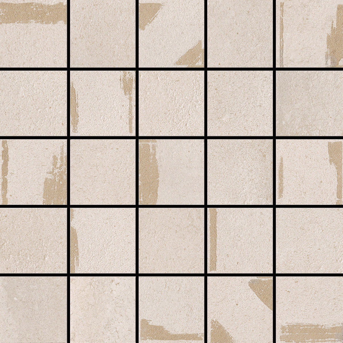 Matte almond porcelain tile with warm terracotta undertones, evoking handcrafted elegance in a refined contemporary deco pattern.