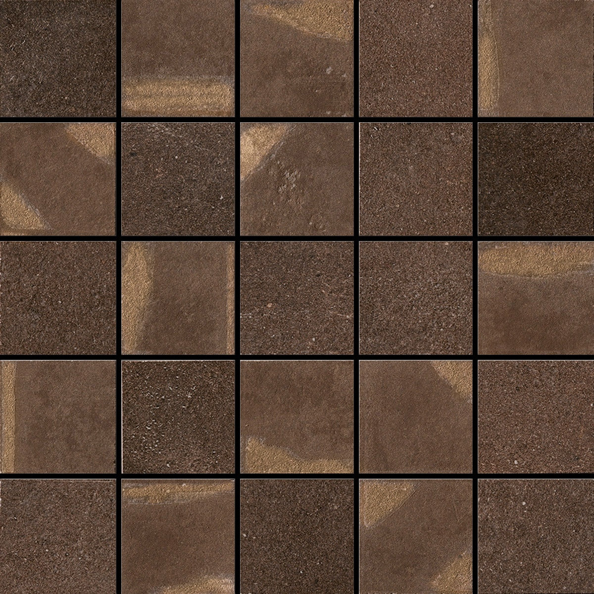 Dark brown porcelain tile with warm terracotta undertones, textured matte finish evoking handcrafted Tuscan elegance.