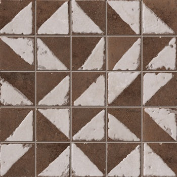 A rich, dark brown porcelain tile with warm terracotta undertones and a matte, oxidized finish, evoking handcrafted Tuscan elegance.