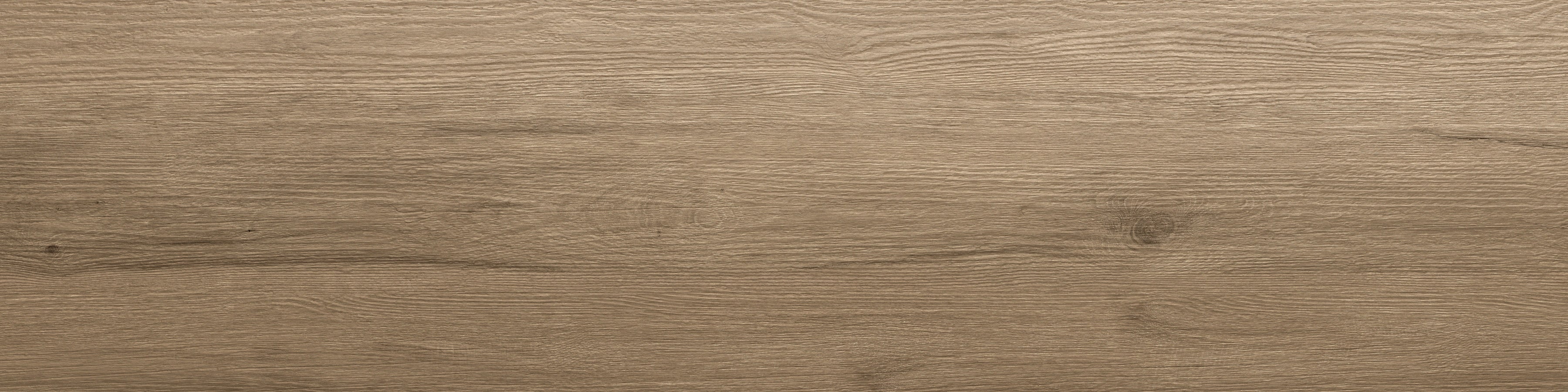 Distressed Venetian briccola wood-effect porcelain plank in warm hazelnut with organic grain and a matte, textured finish.