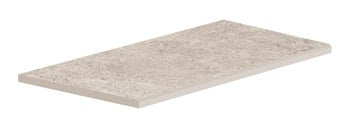 Elegant sand-toned porcelain tile with a matte, slip-resistant finish and subtle wood-effect inlay for refined outdoor serenity.